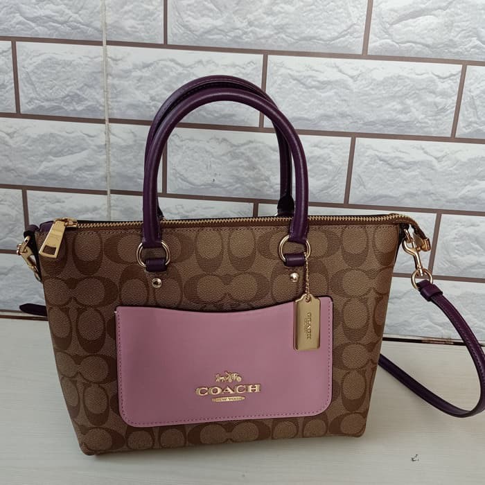 TAS WANITA COACH ORIGINAL - COACH EMMA MINI SATCHEL SIGANTURE SADDLE