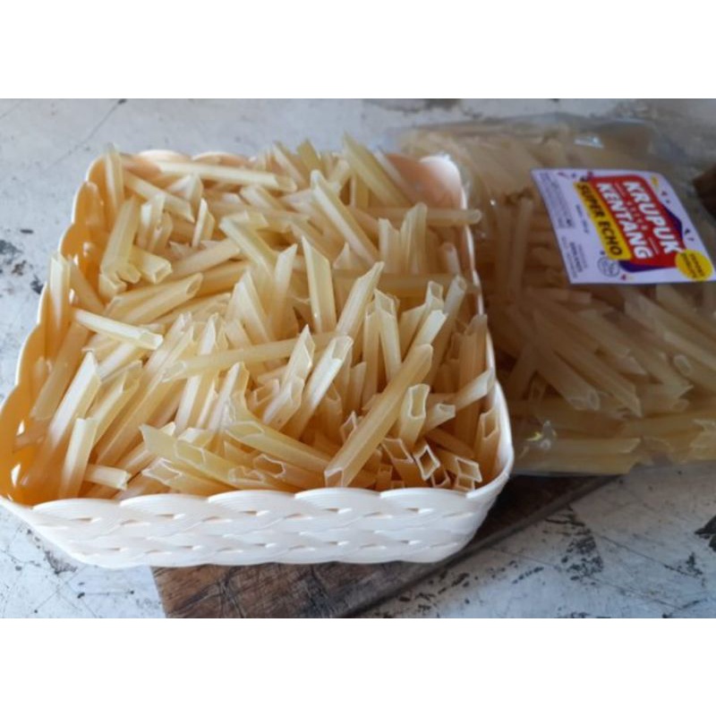 

Kerupuk Kentang Pipa / Kerupuk Potato Mentah Berat 1Kg