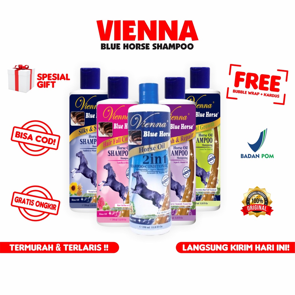 Jual Vienna Blue Horse Shampo Kuda BPOM Original Perawatan Rambut Sampo