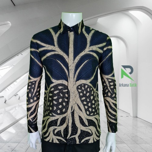 BATIK SLIMFIT Arkana ROOTS Special Premium Kemeja Baju Pria Lengan Panjang Elegan Slimfit