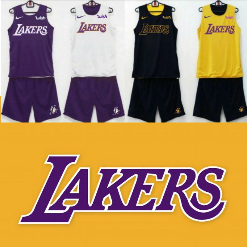 JERSEY BASKET / JERAEY STELAN BASKET NBA LA LAKERS BLACK / REVLIKA ORIGINAL REVEAIBLE