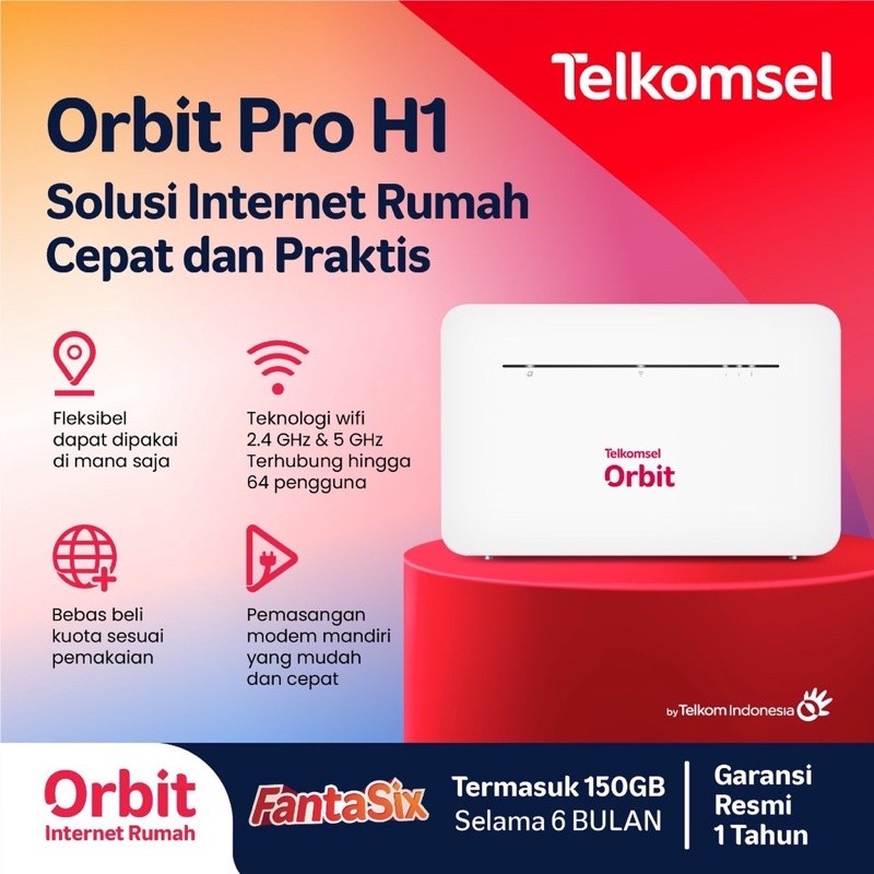 Huawei B535 Orbit Pro H1 Modem Router Wifi Telkomsel 4G Free 150Gb