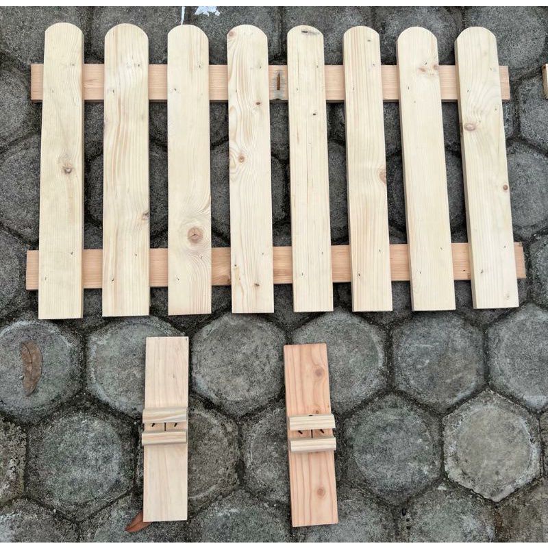 Jual Pagar Tanaman Kayu Jati Landa Aeustetic 40x100cm Shopee Indonesia