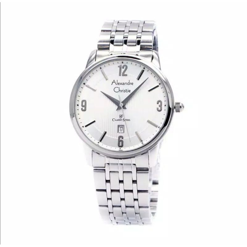 Jam Tangan Alexandre Christie 8327 Pria Silver Original