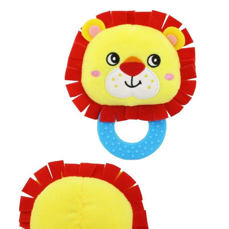 Rattle Teether Kepala Hewan Happy Monkey Mainan Bayi