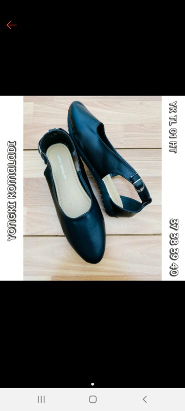 Flatshoes Tali Belakang Hitam
