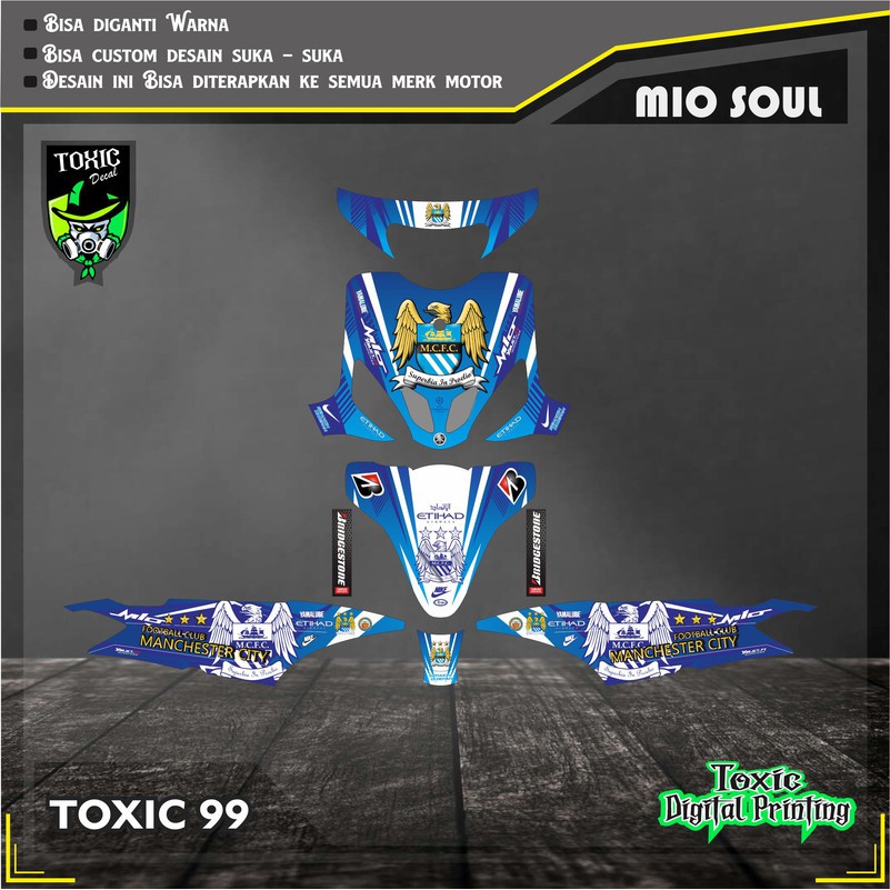 Sticker Decal YAMAHA MIO SPORTY MANCHESTER CITY BIRU