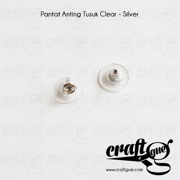 Pantat Anting Tusuk Clear - Silver