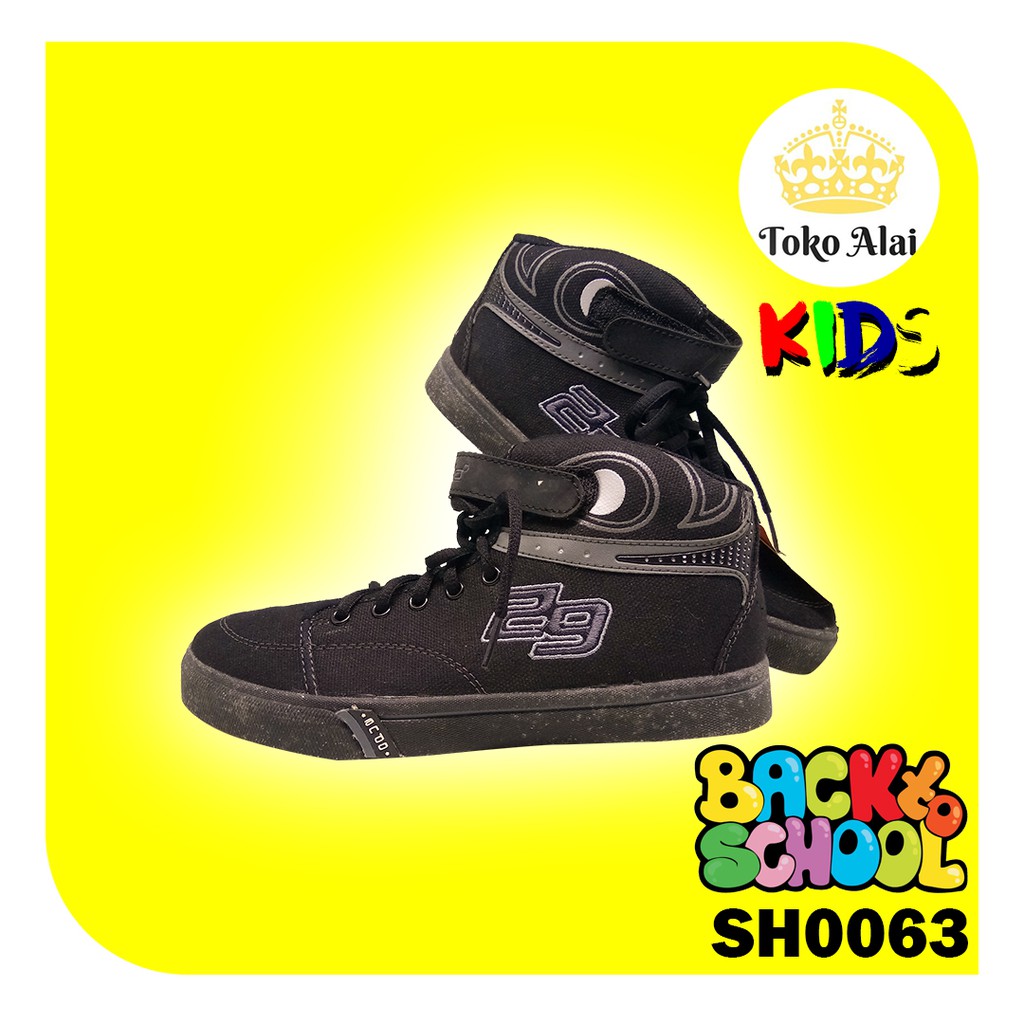SEPATU ANAK SEKOLAH SD SMP FULL HITAM ANDO DYNAMIK COWOK SEPATU SEKOLAH MURAH SH0063