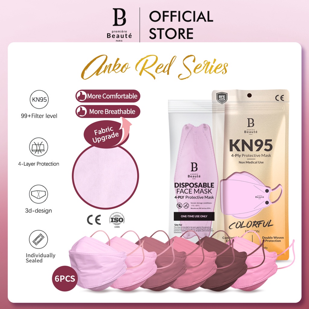 PREMIERE BEAUTE Masker KN95 EVO Disposable 4ply (per pack isi 6; Individually Sealed)