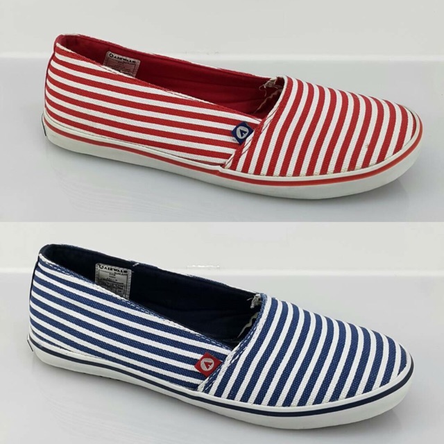 AIRWALK slip on stripe shoes red & navy original size 39