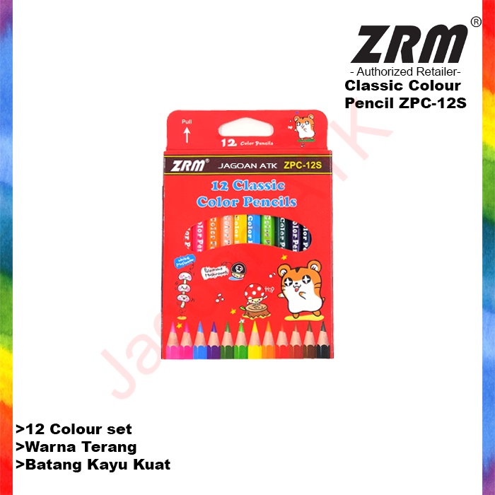 

Pensil Warna Cerah 12 Warna / 12 Colour Pencil ZRM ZPC-12S