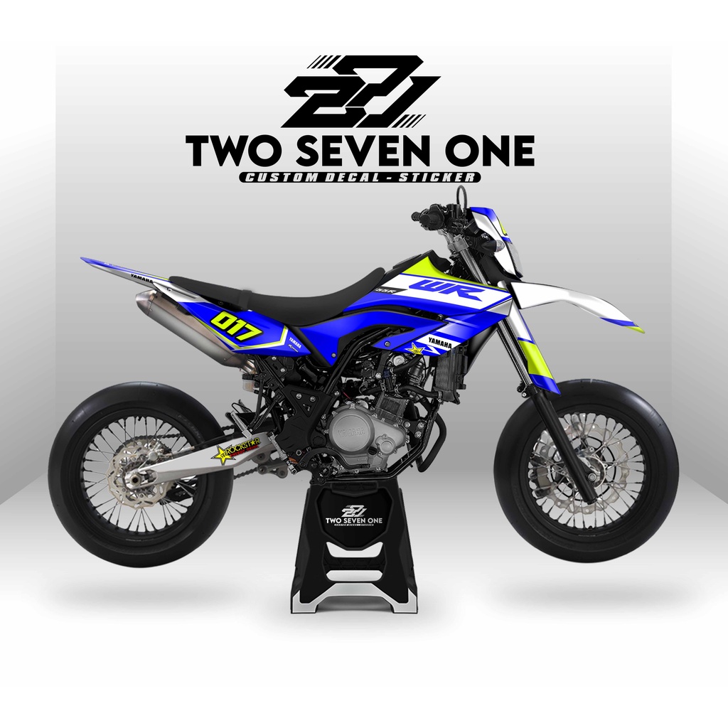DECAL YAMAHA WR 155 FULL BODY/SUPERGLOSSY/PREMIUM/CUSTOM/VARIASI BIRU PUTIH HIJAU STABILO
