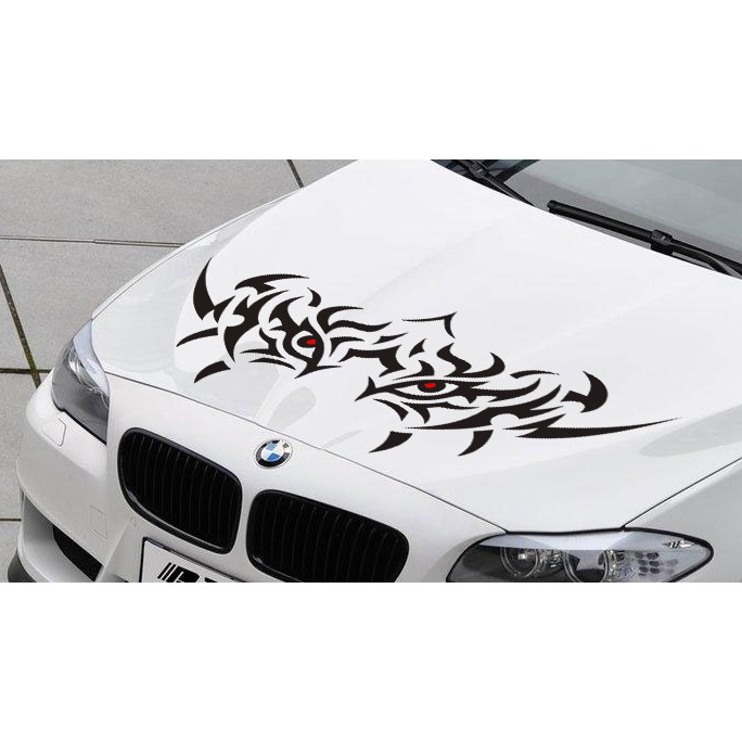 Sticker Cutting Kap Depan Mobil Leopard Red Eye Tribal BMW 320i Mercy Toyota Avanza Brio Calya Sigra