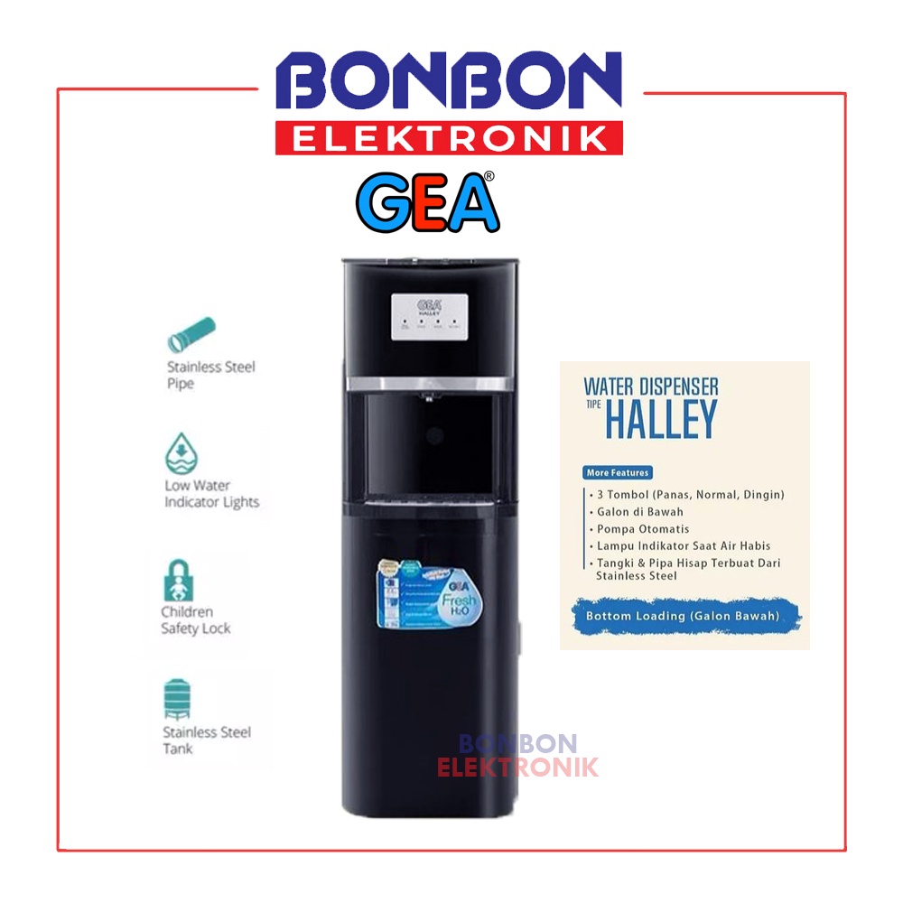 GEA Dispenser Galon Bawah HALLEY Kompressor