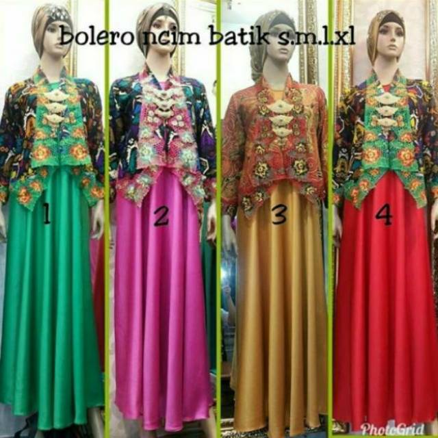Maxi dress velvet with cardi katun bordir