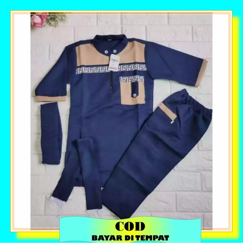 Kemeja Baju Muslim Koko Kurta Lengan Panjang Anak 6 7 8 9 10 Tahun Pakaian Atasan Muslim Koko Turki 