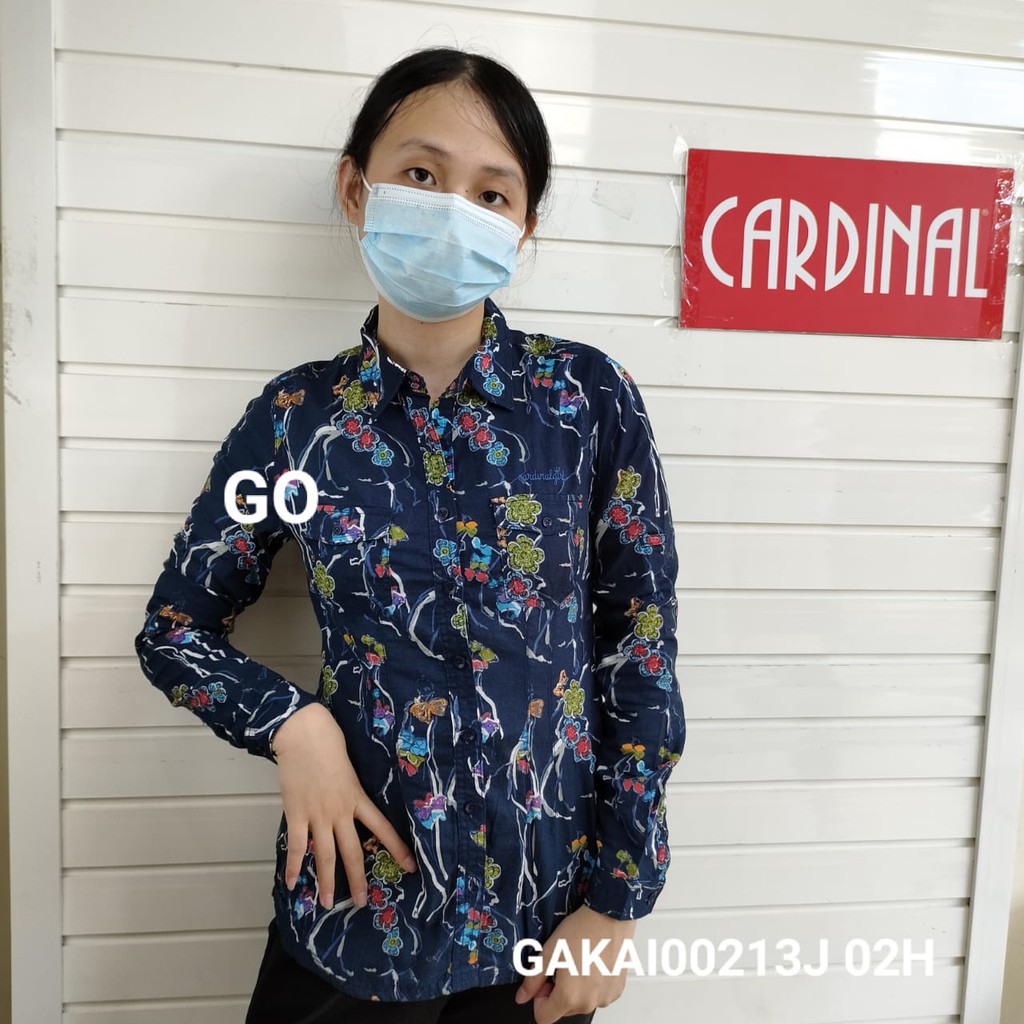 BB CARDINAL GIRL KEMEJA Pakaian CF Wanita Atasan Kemeja Hem Lengan Panjang Casual Santai Original