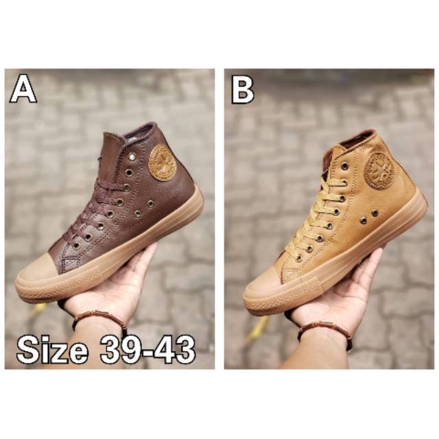 SEPATU SNEAKERS PRIA CONVERSE KULIT GUM HIGH