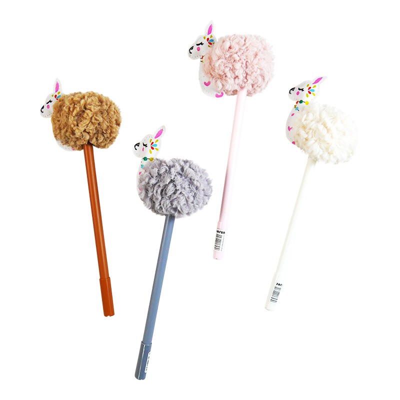 

Pulpen Gel Pen Karakter Domba Llama Bulu Bulu Lucu
