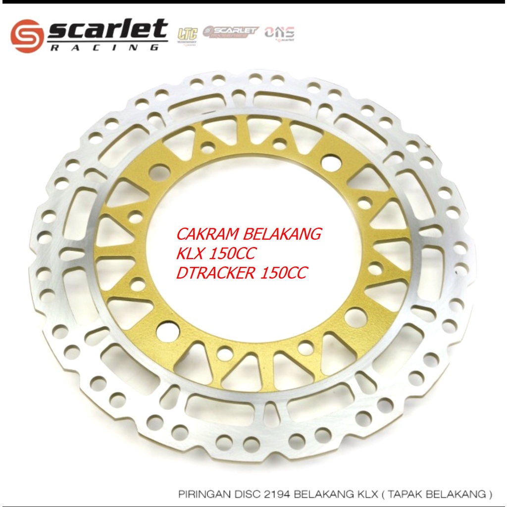 DISK CAKRAM KLX 150CC-DTRACKER 220MM 190MM  BELAKANG PIRINGAN CAKRAM BELAKANG KAWASAKI KLX 150CC UKURAN 190MM BAUT 6