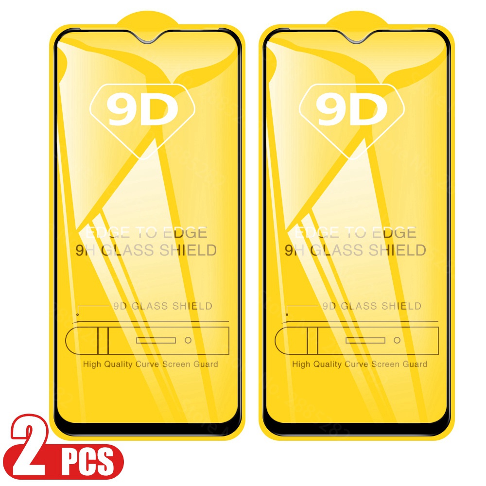 2pcs Pelindung Layar Tempered Glass 9D Untuk Xiaomi Redmi 7 7A 8 8A 9 9A 9C 9T Note 10 10S 9 9S 7 8 Pro POCO F3 X