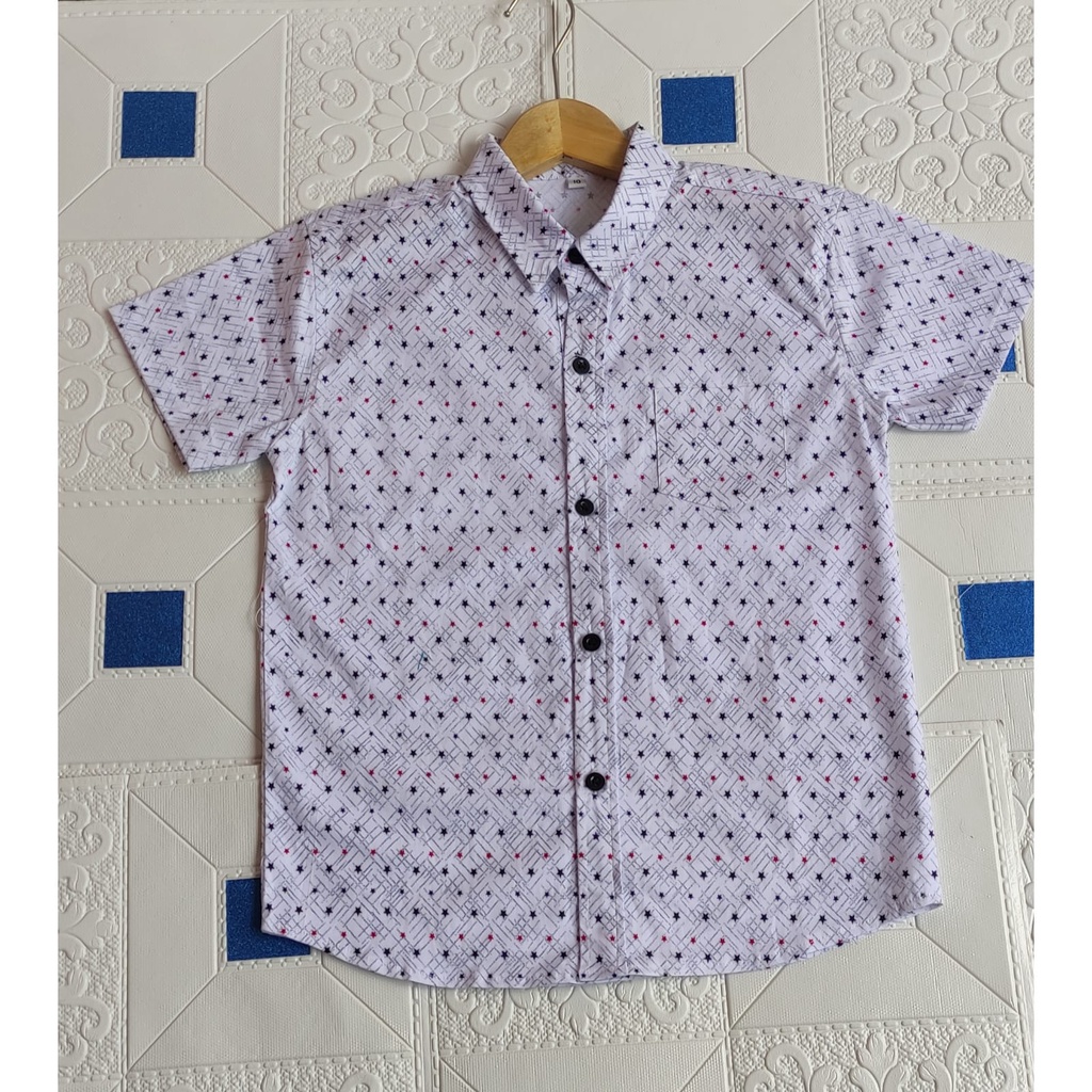 Kemeja Anak Laki-Laki Lengan Pendek Usia 3-10 Thn  STAR BOY/ Pakaian Anak Laki-Laki/ Baju Atasan Anak-Anak