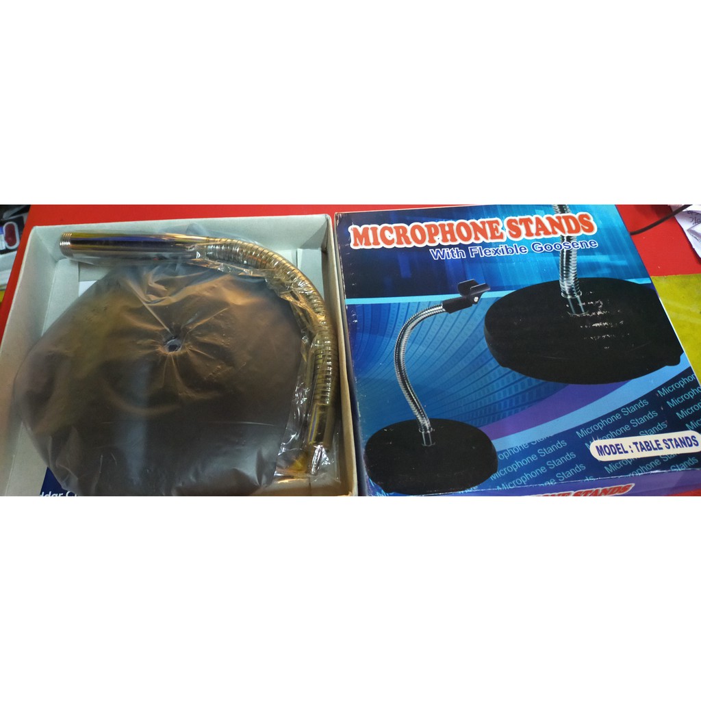 STAND MIC - TIANG MIC MEJA FLEKSIBEL BESI GRATIS HOLDER JEPIT MIC