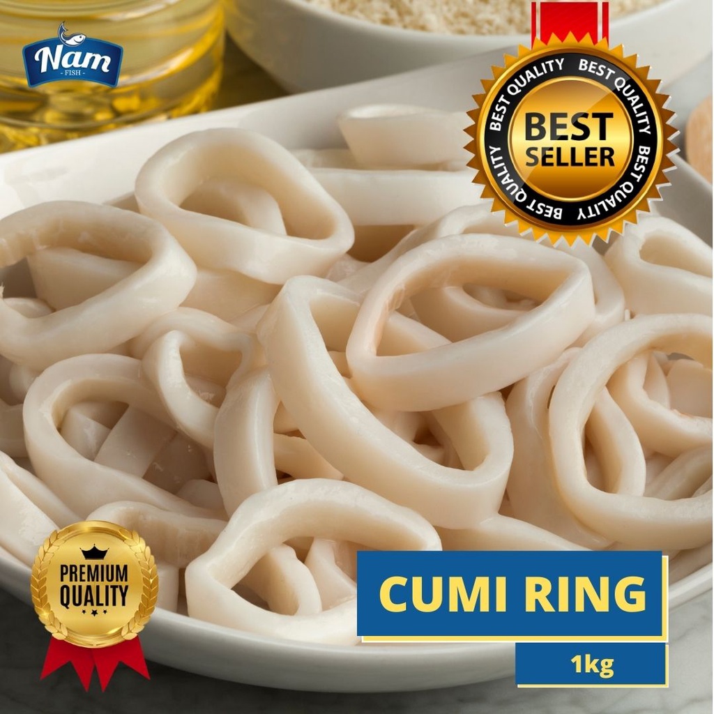 Jual Cumi Ring Kupas Premium Frozen Baru Calamari Squid Segar