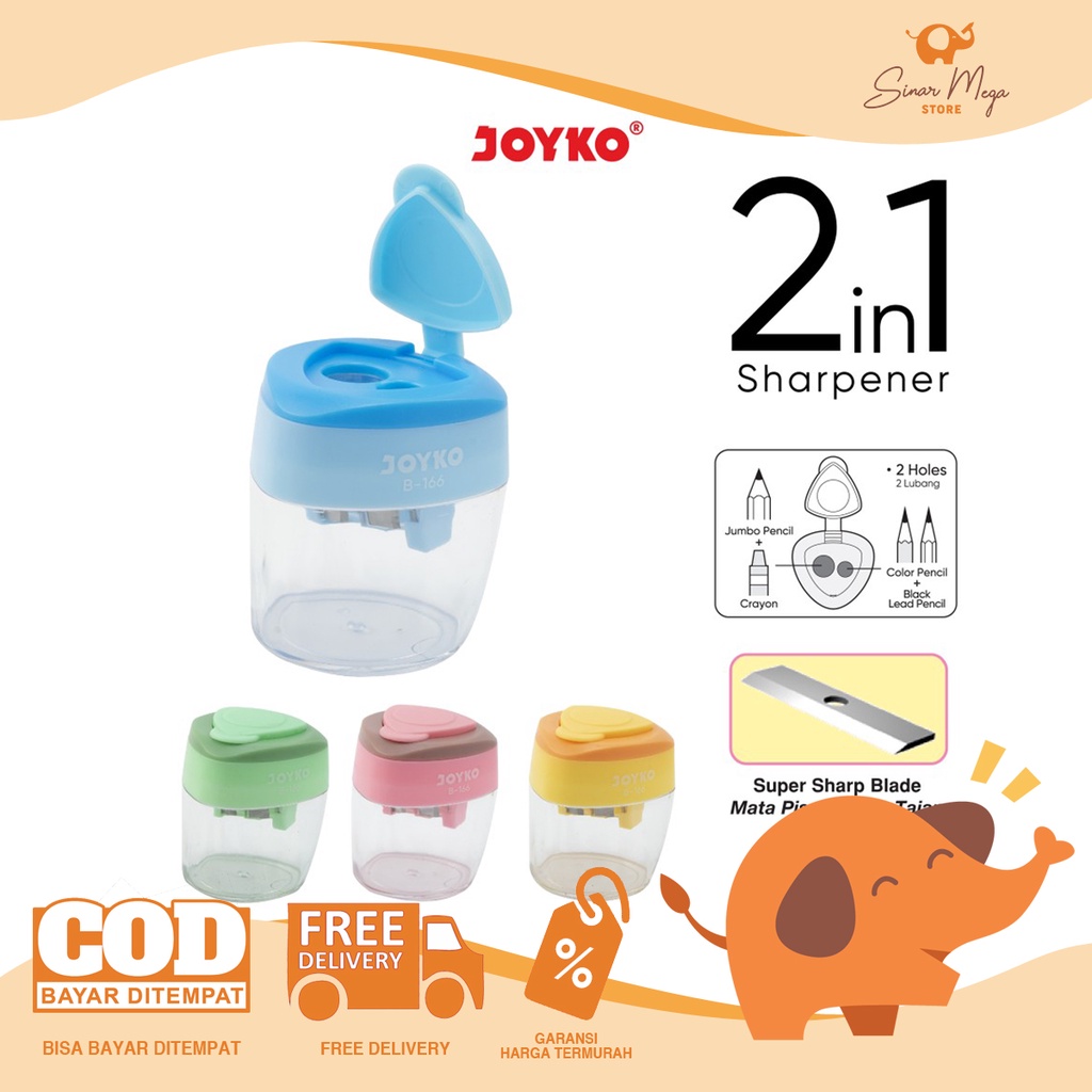 

Joyko Sharpener Rautan Serutan Peruncing Pengserut B-166 Murah Berkualitas