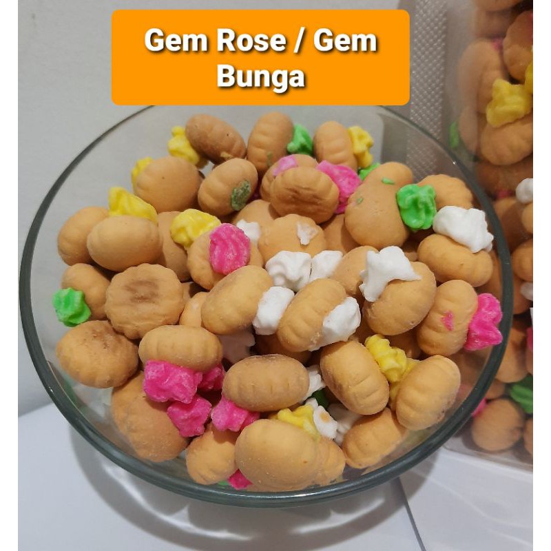 GEM ROSE / GEM BUNGA | KUE KERING GULA HALUS SNACK KILOAN