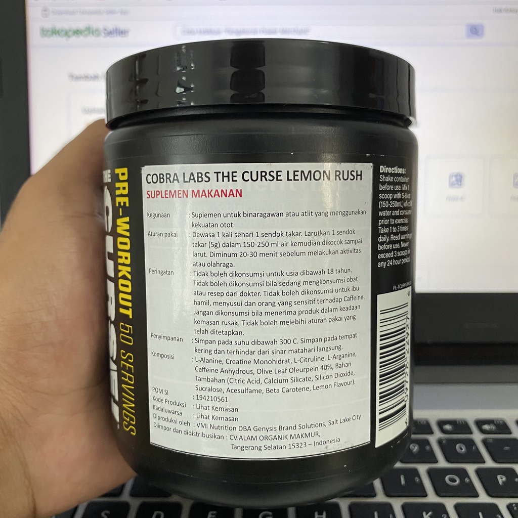 The Curse Pre Workout 50 Serving 50Serv Cobra Labs JNX Sports BPOM