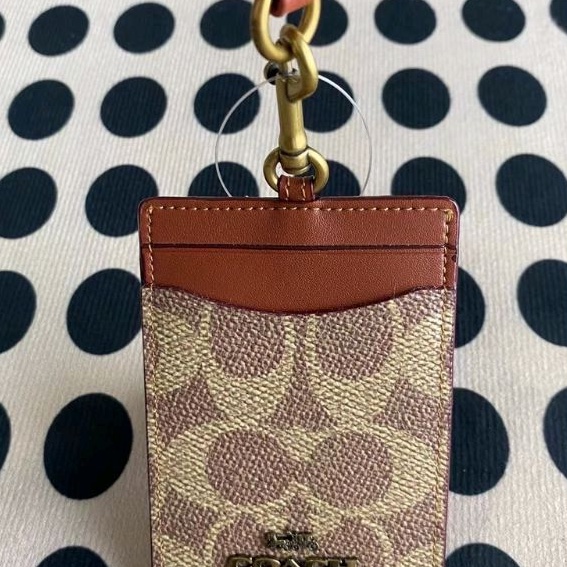 

WITH BILL/RECEIPT USA LANYARD WANITA COACH BROWN LANYARD