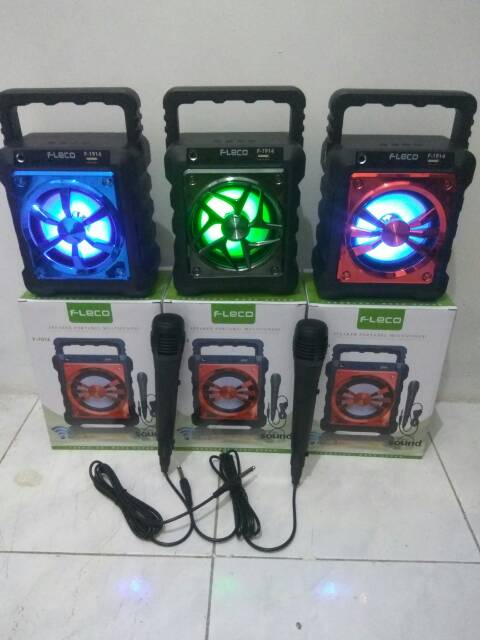 SPEAKER BLUETOOTH FLECO F1914 BONUS MIC KARAOKE WIRELESS/SALON AKTIF PORTABLE MULTIMEDIA SUPER BASS