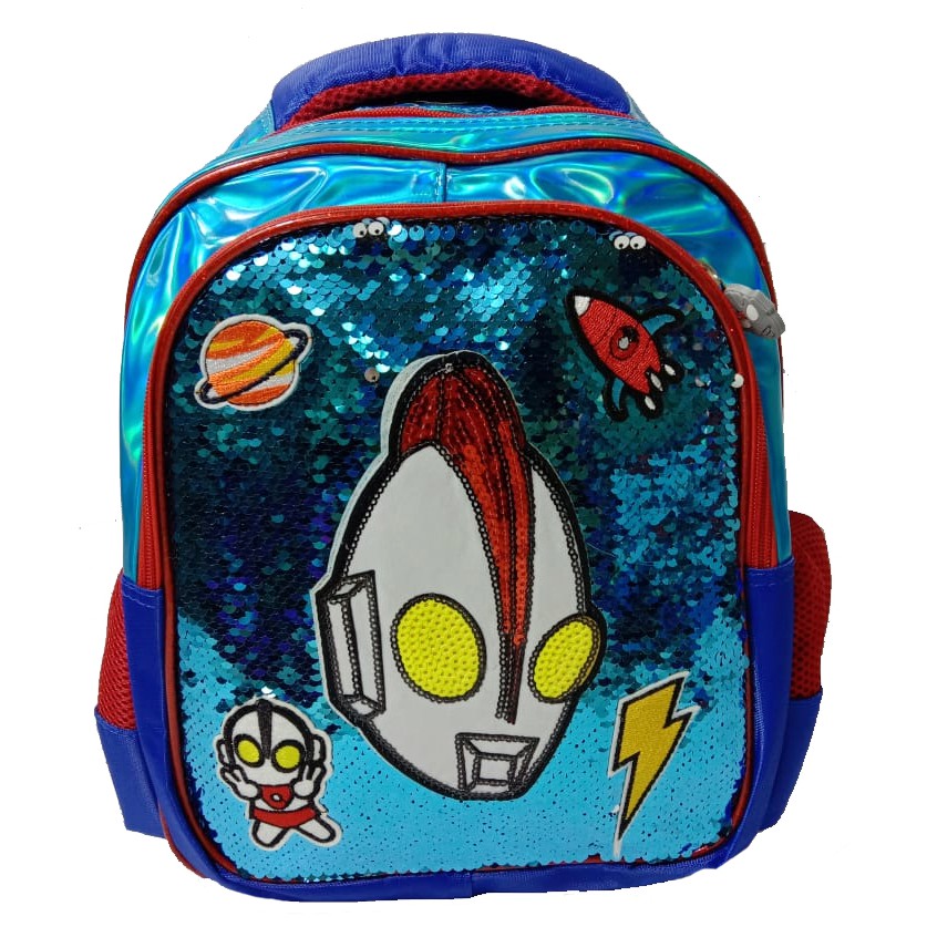 Tas Sequin &amp; Hologram Tas Sekolah Anak SD Tas Anak Laki-laki - Biru