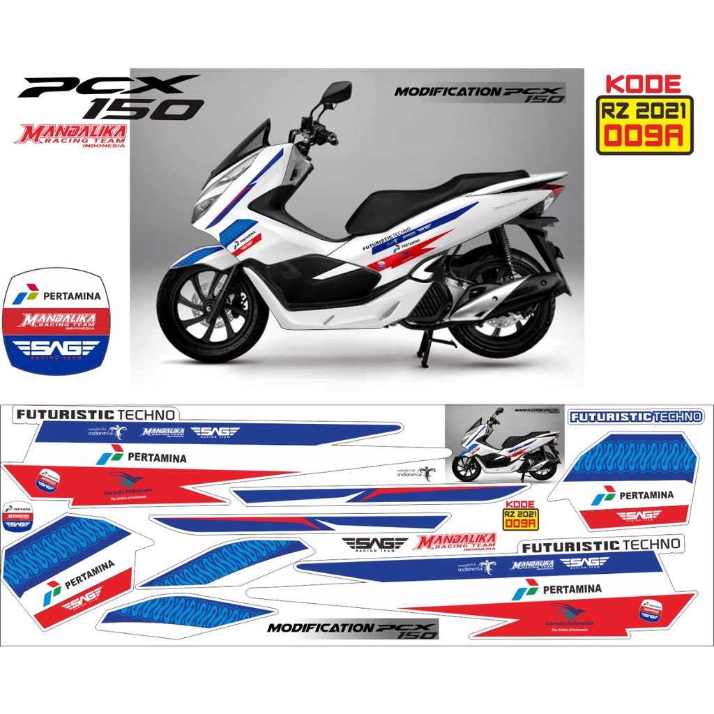 STICKER SEMI DECAL STIKER MOTOR HONDA PCX 150 MANDALIKA