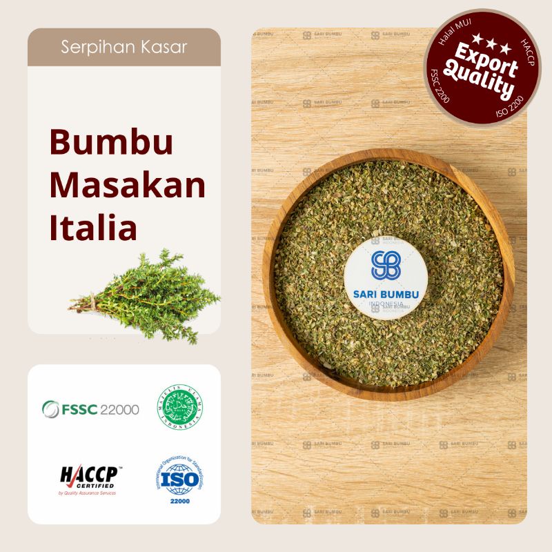 

Bumbu Masakan Italia / Italian Herb Seasoning 100gr Export Quality