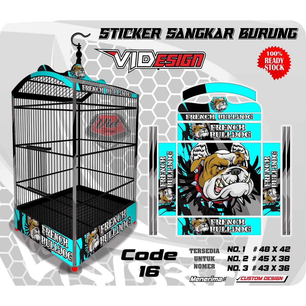 Decal Stiker Kandang Stiker Sangkar Kotak RADJA No 1,2,3 All in