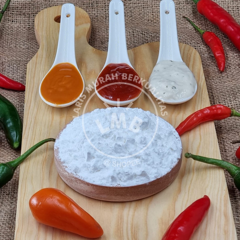 

Tepung Pengental untuk Saus saos Kecap Mayones Mayonnaise Sambal Cabe Tomat 500 gr