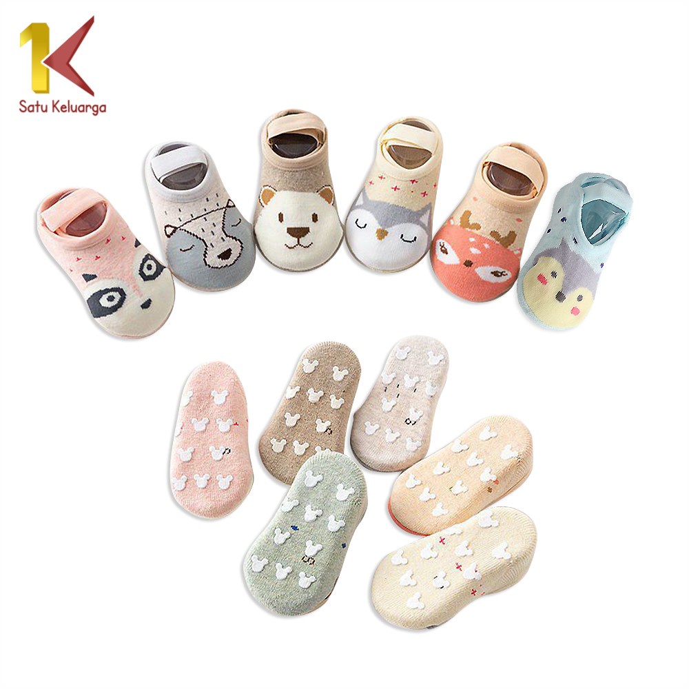 Satu Keluarga Kaos Kaki Anak P91 Anti Slip Dengan Strap Baby Socks Kaos Kaki Ankle Bayi Antislip Kar