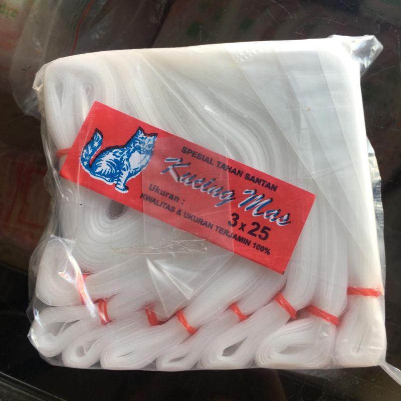 Plastik Es Santan 3x25 cm PE Lentur Kucing Mas Plastik Es Mambo 4x20 4,5x20 4.5x20 cm
