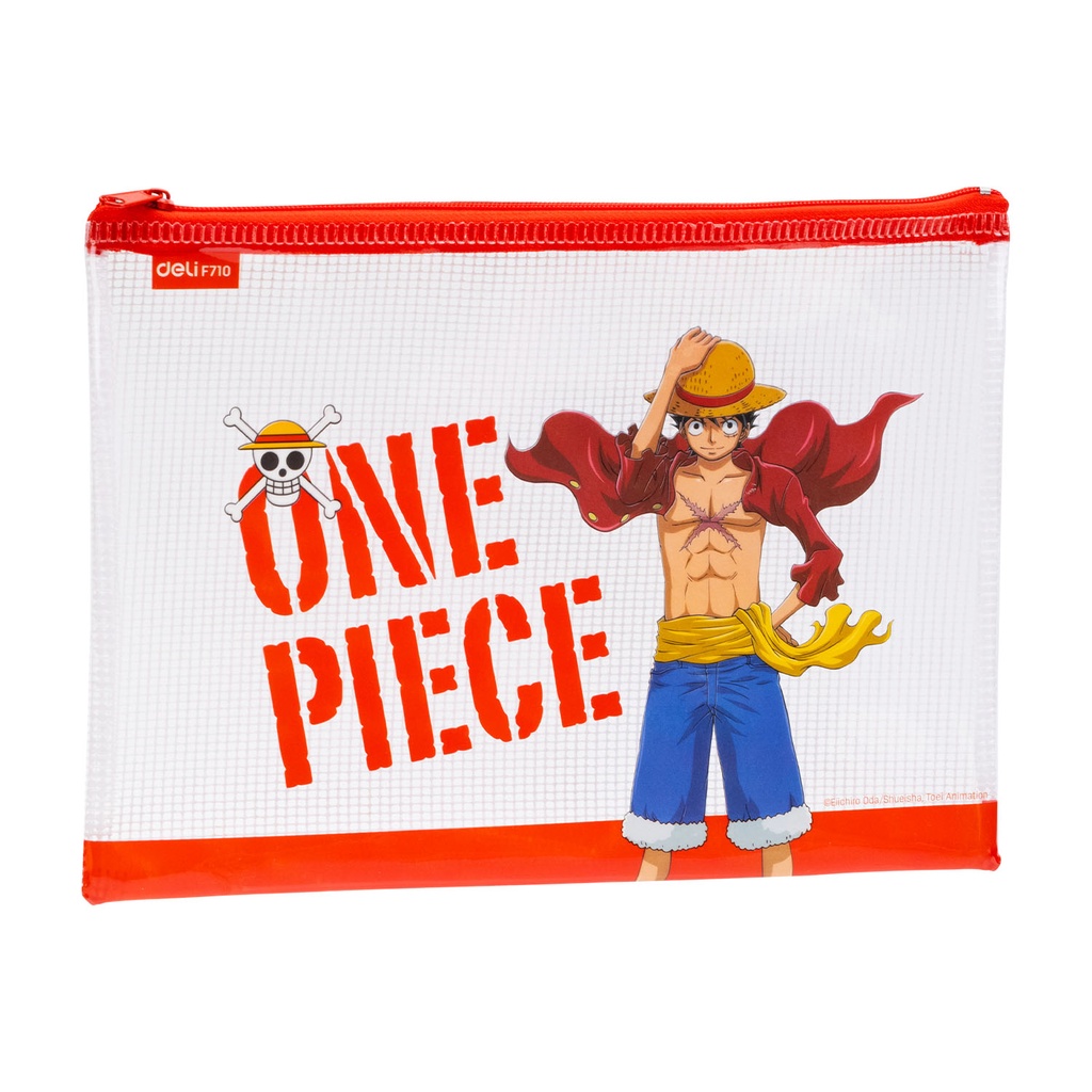 Deli One Piece School Zip Bag / Tempat Pensil Pouch Multifungsi One Piece Transparan A5 Anti Air Kualitas Tinggi EF710
