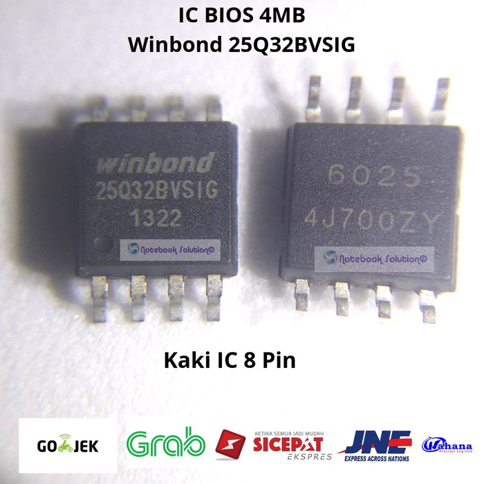 IC BIOS 4MB Kaki 8 Pin Winbond 25Q32BVSIG untuk Labtop, dll