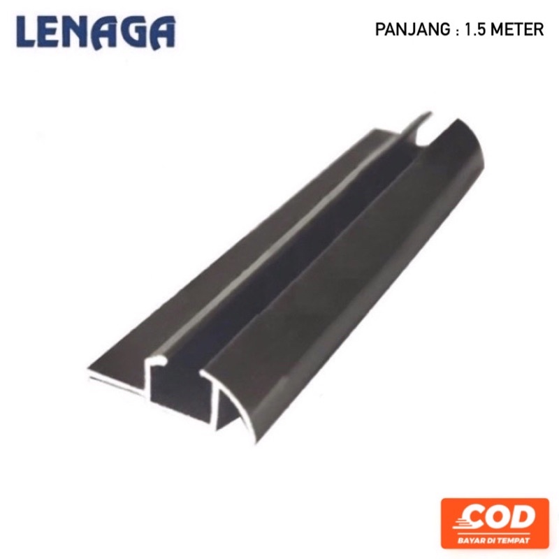 (2 Pintu) Paket 4 Rel Timbul 380 Lenaga 1.5 Meter + 4 Set Roda SD 380 Pintu Lemari Sliding / Geser Harfit