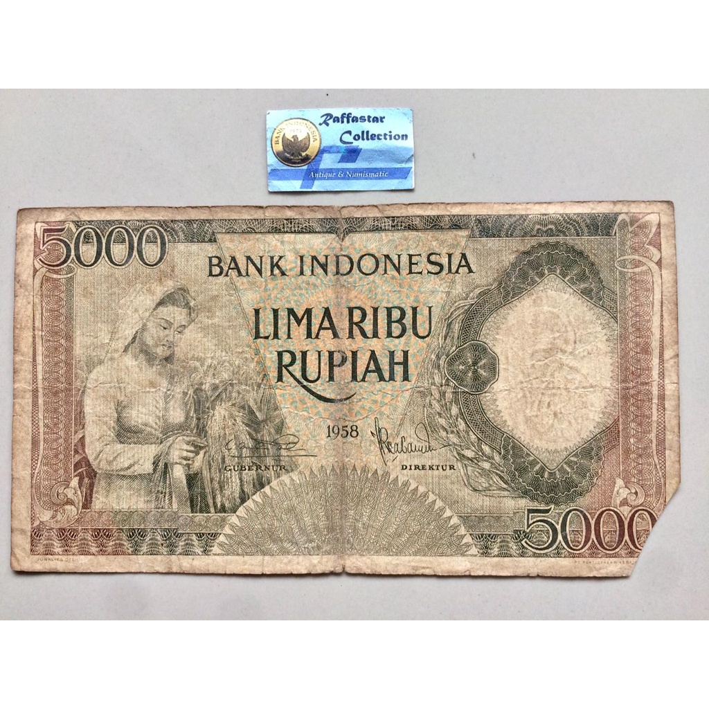 uang kuno 5000 pekerja 1958