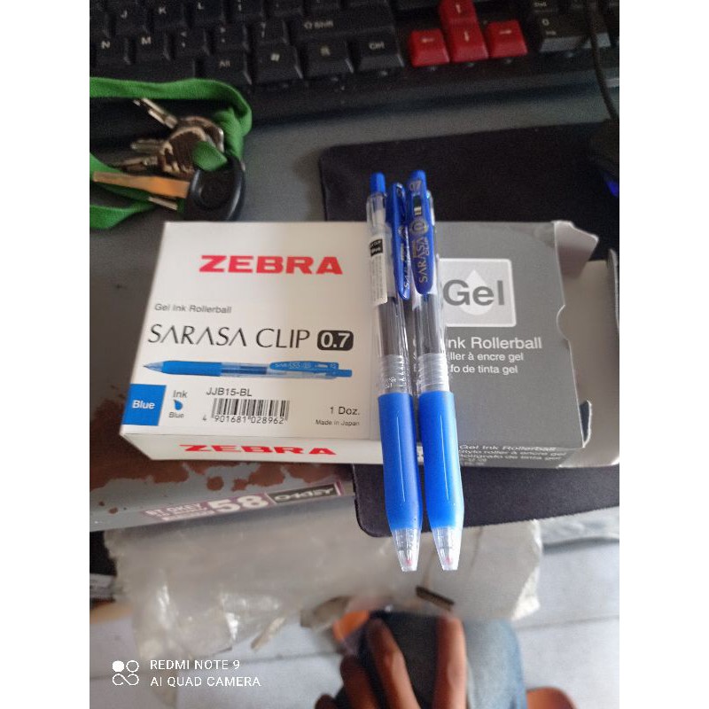 pulpen sarasa clip zebra 0.7 biru 1pcs