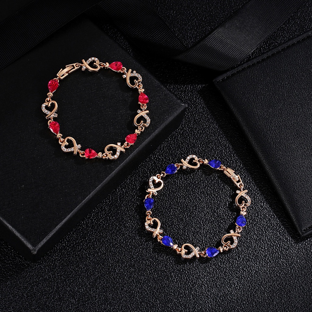 Hu Hu Hu Hu Hu Alat Bantu Pasang Kacamata♡ Gelang Bangle Cubic Zirconia Bentuk Hati Untuk Wanita