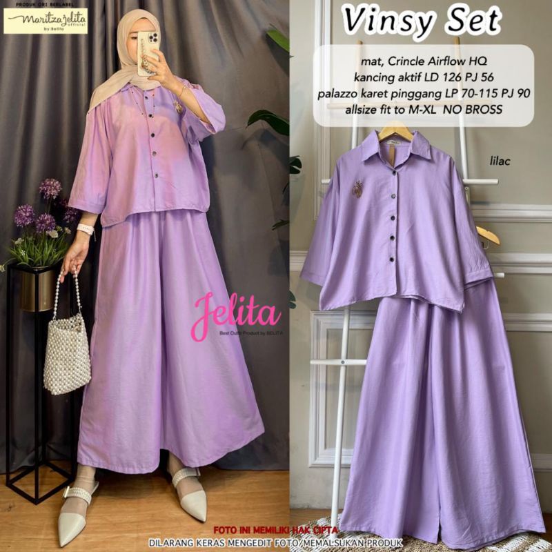 Vinsy Set by Jelita Setelan Casual Celana Kulot