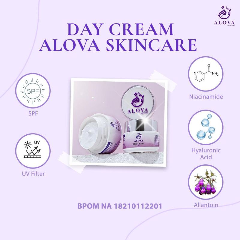 day cream alova skincare krim siang alova skincare bpom promo