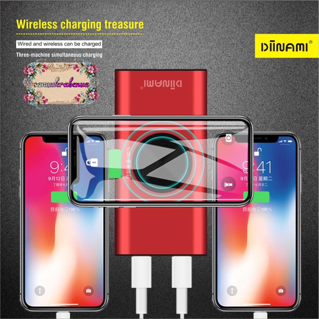 BM105 Powerbank diinami Y17W real 10000MAH + wireless charger power bank SB762